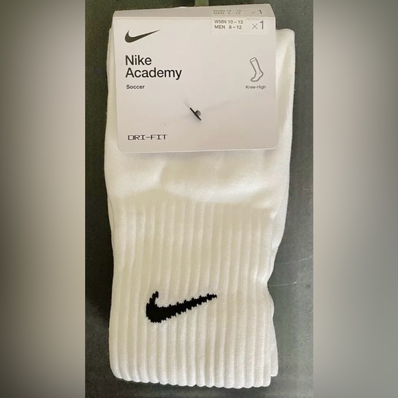 Brand New Original Nike Academy Over-The-Calf Soccer Sock - White - Large - Picture 2 of 3
